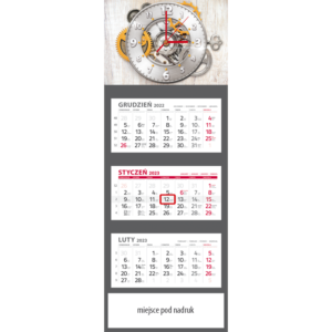 kalendarz trójdzielny klasyczny ZEGAR | T103