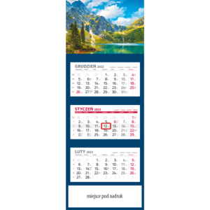 kalendarz trójdzielny klasyczny MORSKIE OKO  | T97