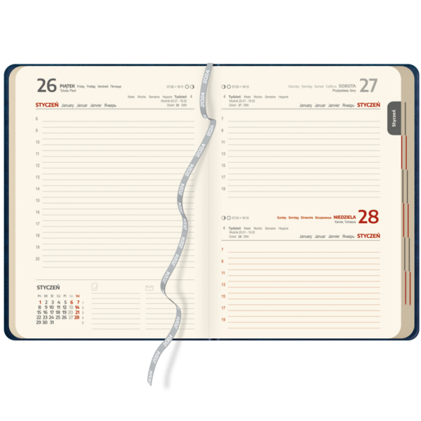 kalendarz książkowy A5 dzienny ekonomiczny | KK01