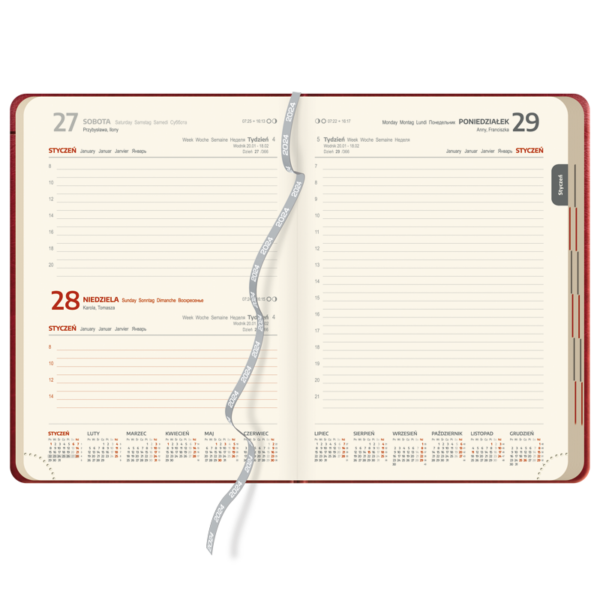 kalendarz książkowy B5 dzienny | KK28