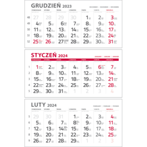 kalendarium TRÓJDZIELNE CZERWONE | KTC129