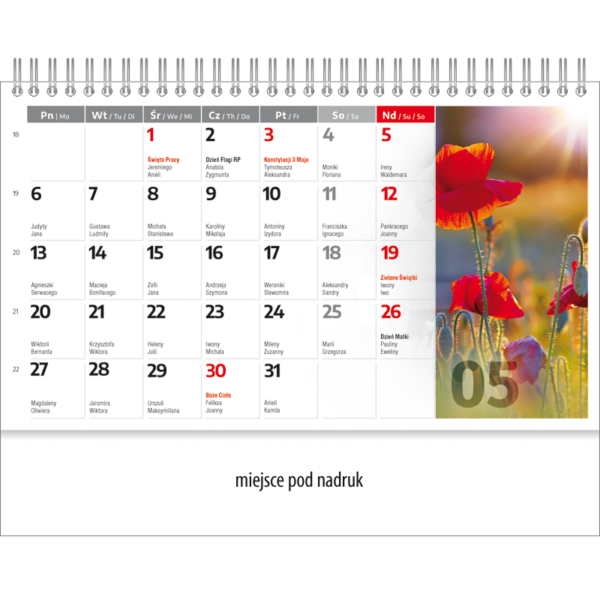 kalendarz biurkowy miesięczny ŚWIATŁO I CIEŃ | TB112