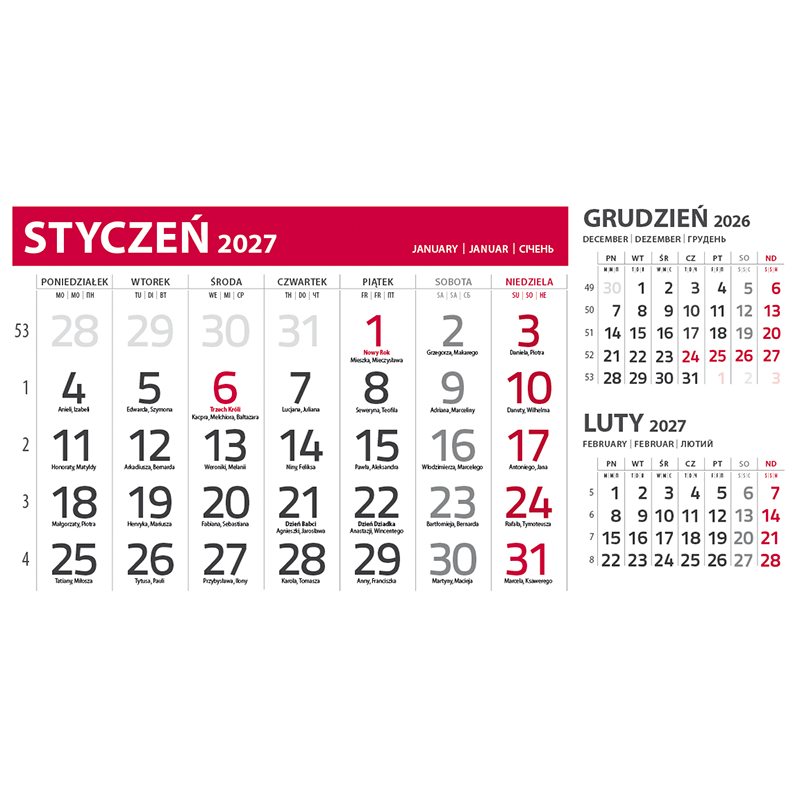 Kalendarium jednodzielne tanie | KTT136